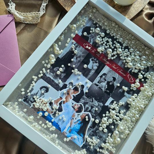 Personalized Wooden Engraved Photo Frame - Gift for Couples