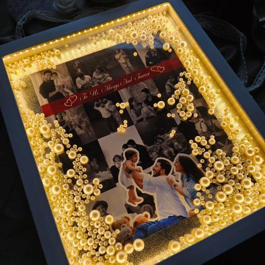 Personalized Wooden Engraved Photo Frame - Gift for Couples